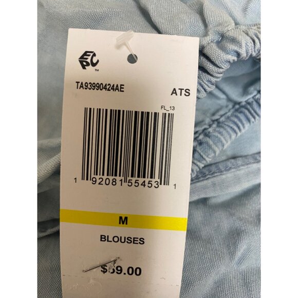 Sam & Jess Women's Blue Ruffled Off The Shoulder Blouse Top Size M NWT - Picture 4 of 4